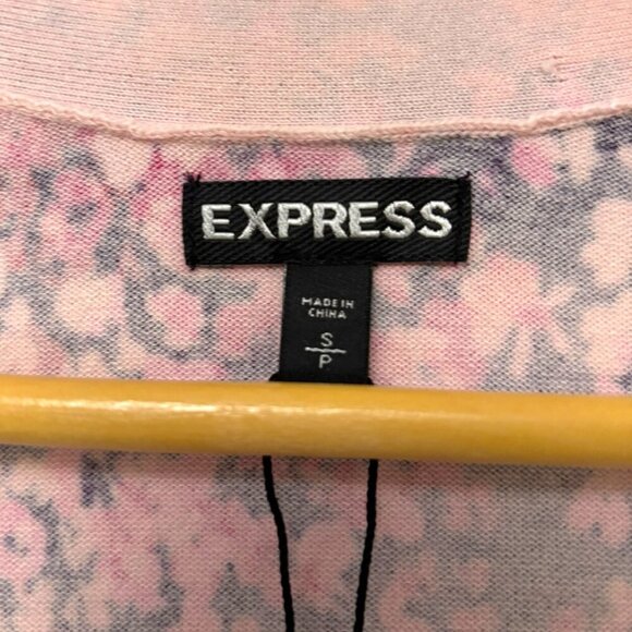 EXPRESS Floral Cardigan NWT Long Sleeve Petal Pink Red Purple Size Small New - Picture 4 of 7